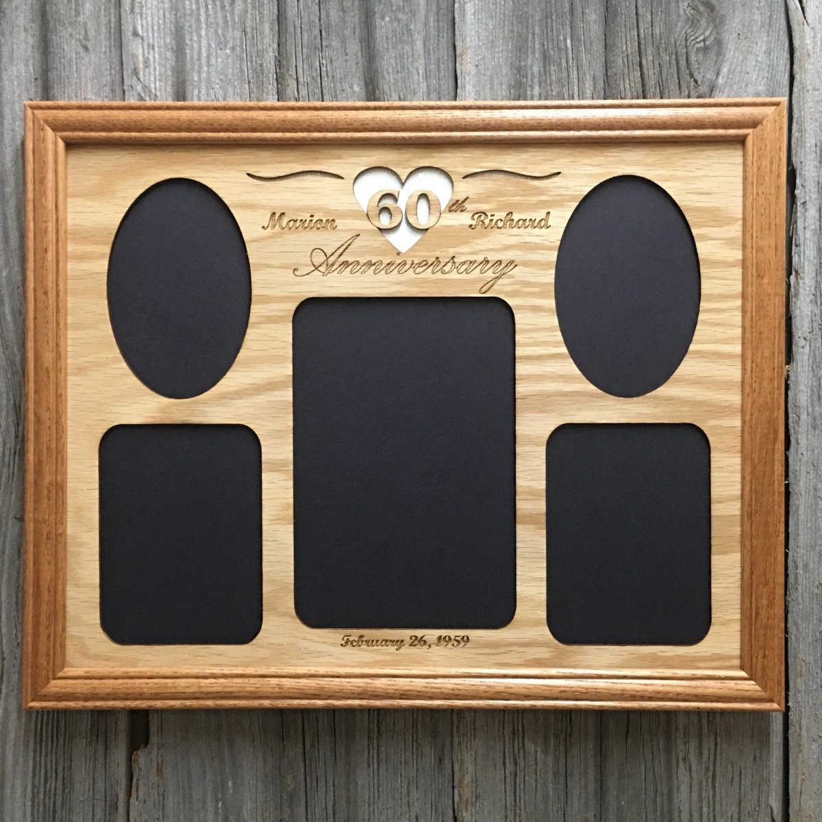 60th Anniversary Photo Frame - Legacy Images - Picture Frames - 11x14 Picture Frame 5x7 picture frame 60th Anniversary laser engraved