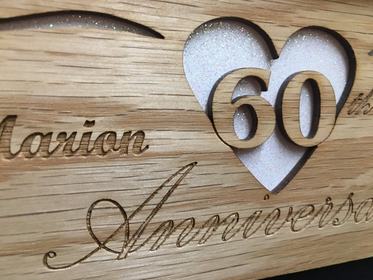 60th Anniversary Photo Frame - Legacy Images - Picture Frames - 11x14 Picture Frame 5x7 picture frame 60th Anniversary laser engraved
