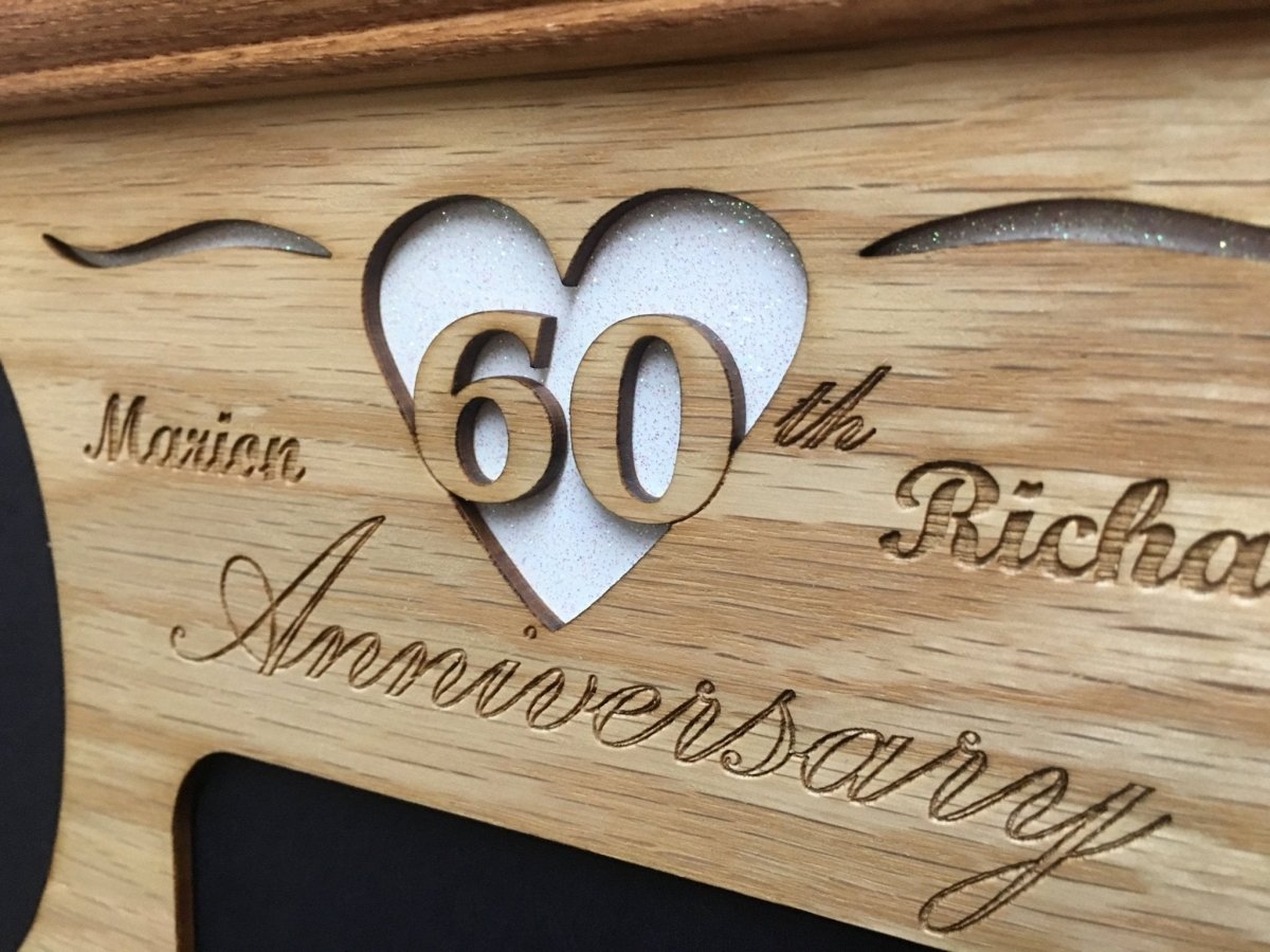 60th Anniversary Photo Frame - Legacy Images - Picture Frames - 11x14 Picture Frame 5x7 picture frame 60th Anniversary laser engraved