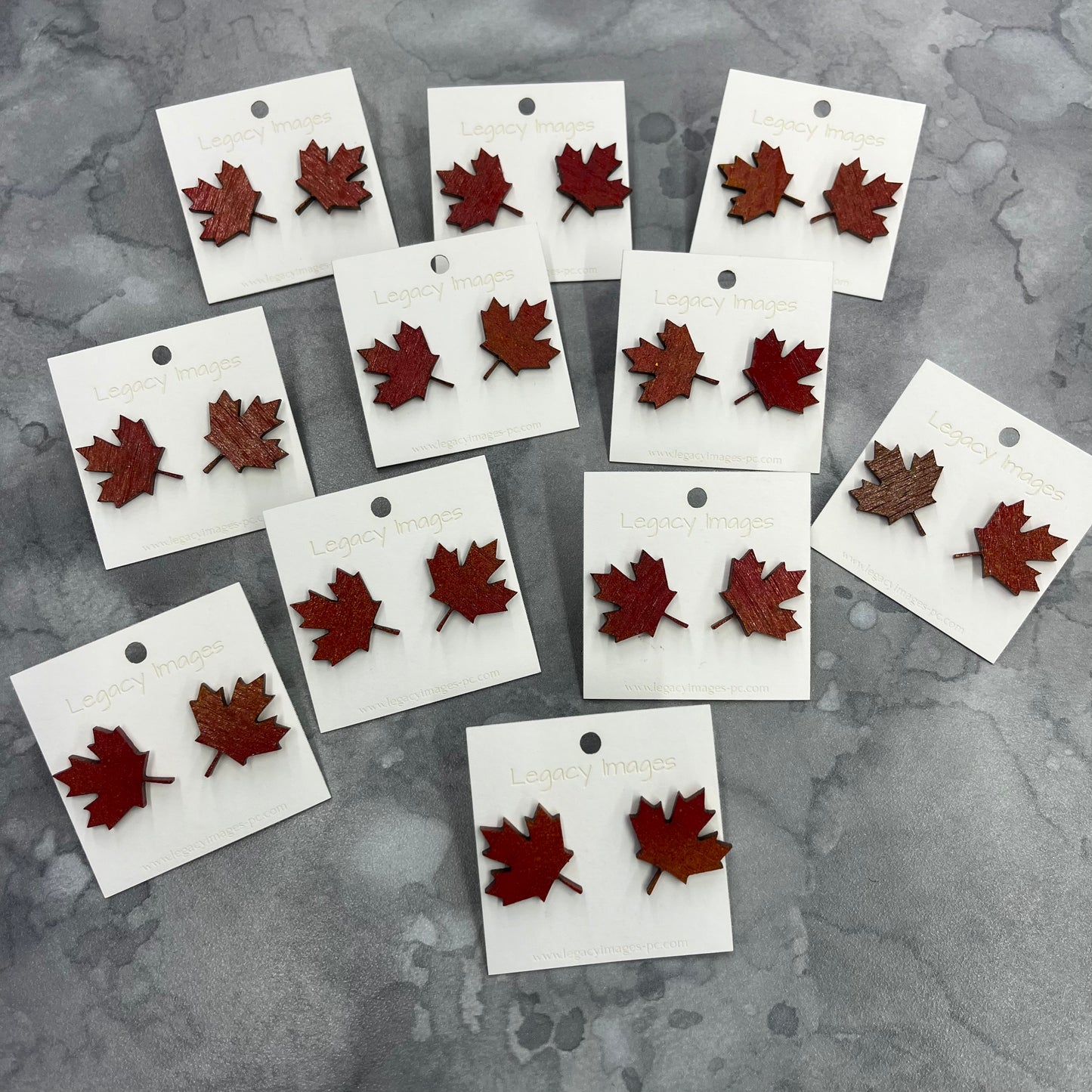 Fall Earrings - Maple Leaves - Legacy Images - Earrings - Earrings fall laser engraved