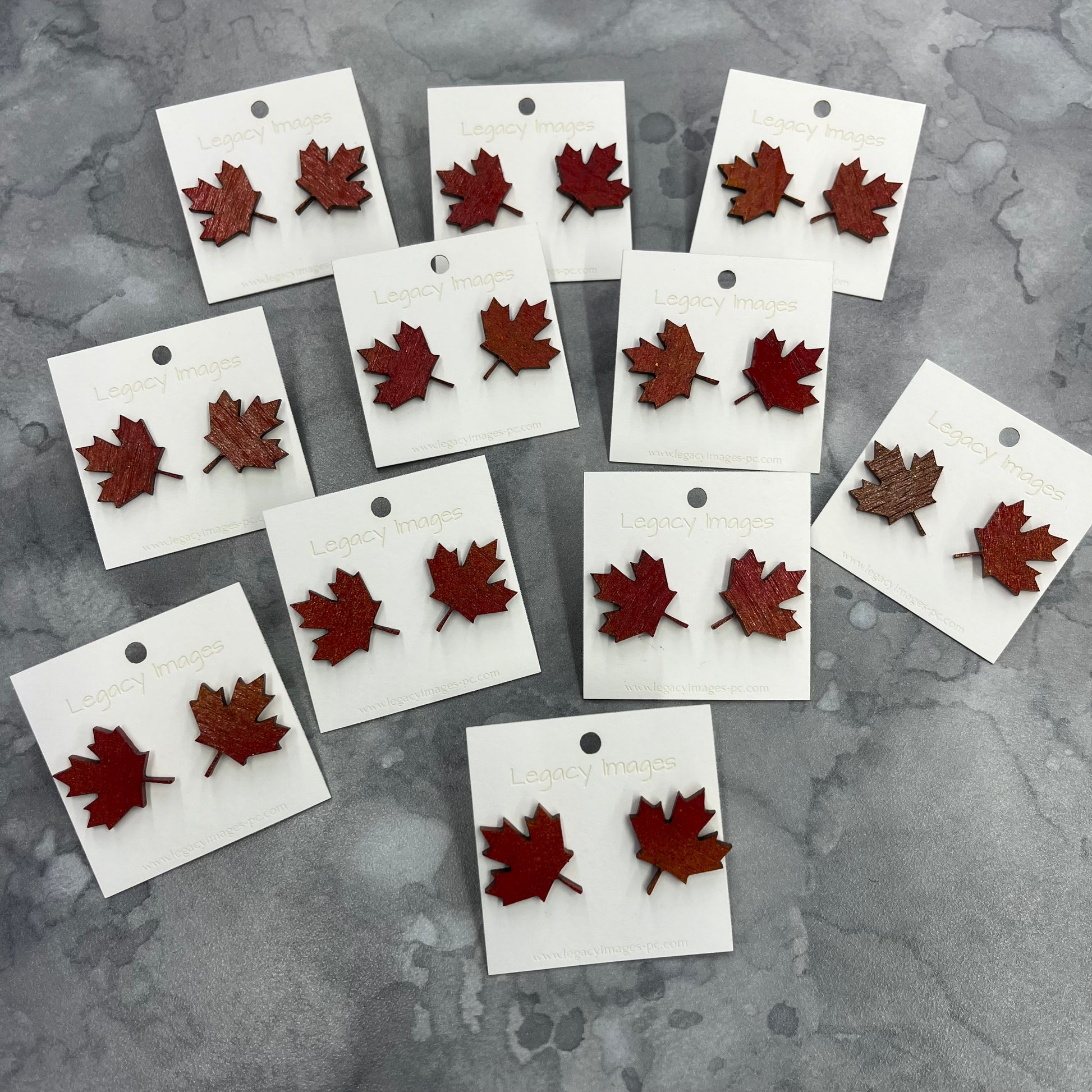 Fall Earrings - Maple Leaves - Legacy Images - Earrings - Earrings fall laser engraved