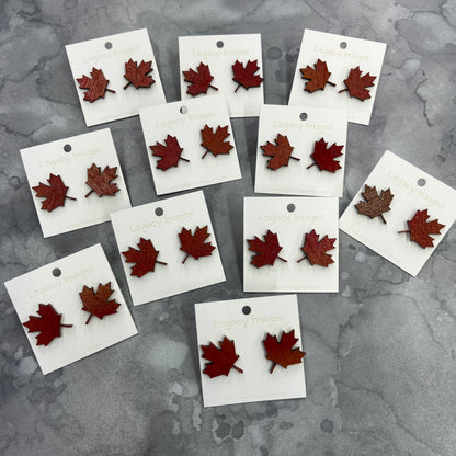 Fall Earrings - Maple Leaves - Legacy Images - Earrings - Earrings fall laser engraved