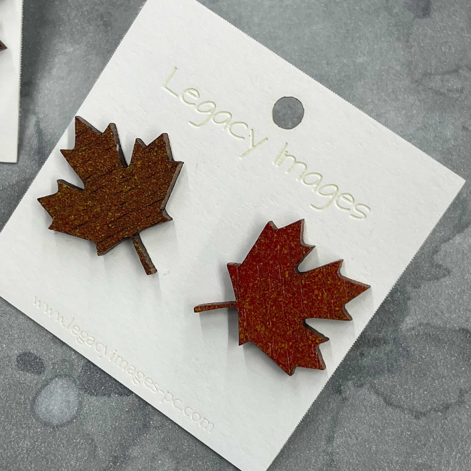 Fall Earrings - Maple Leaves - Legacy Images - Earrings - Earrings fall laser engraved