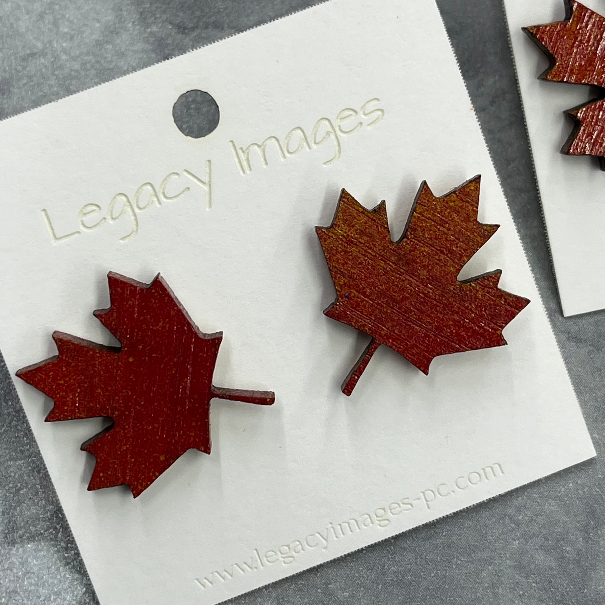 Fall Earrings - Maple Leaves - Legacy Images - Earrings - Earrings fall laser engraved