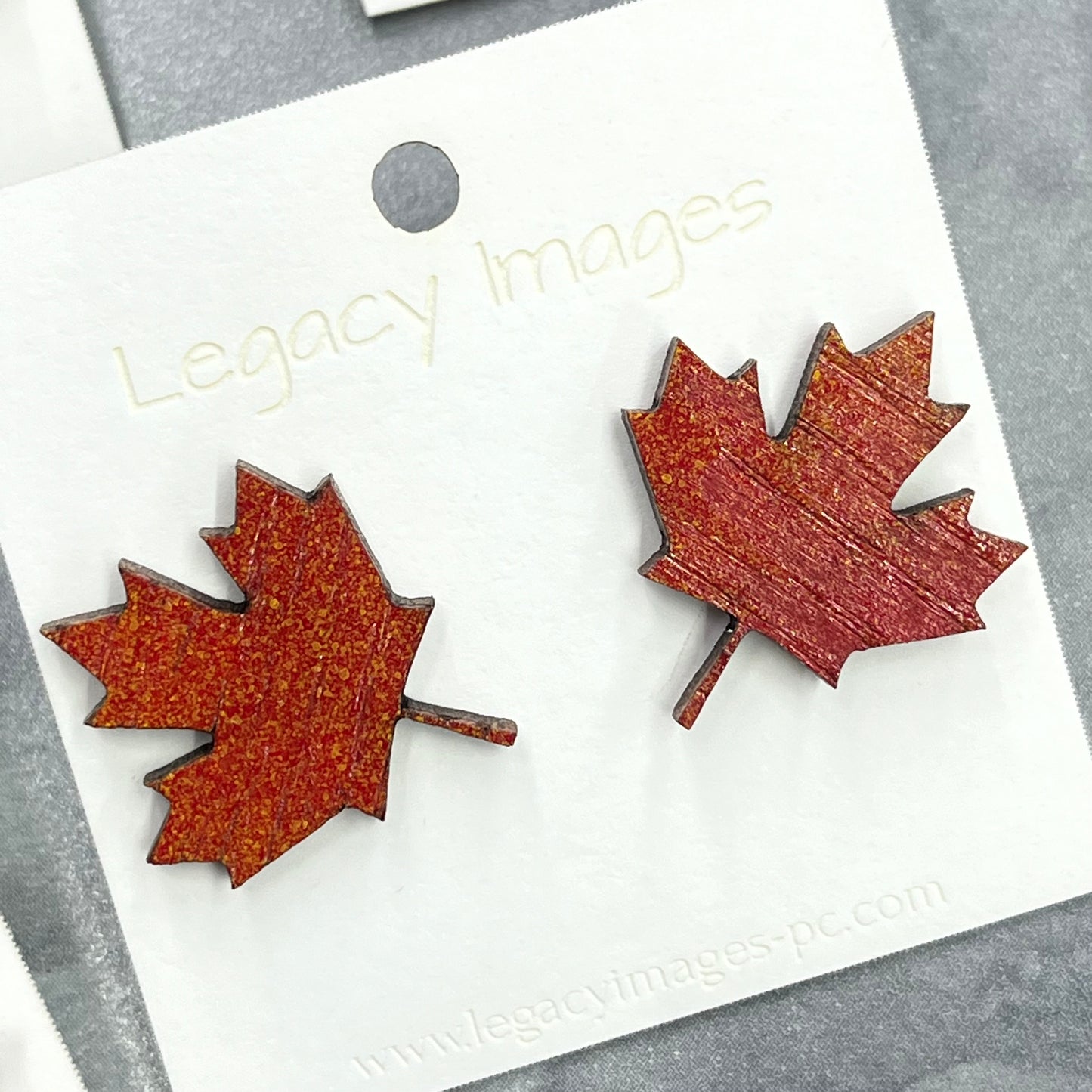 Fall Earrings - Maple Leaves - Legacy Images - Earrings - Earrings fall laser engraved