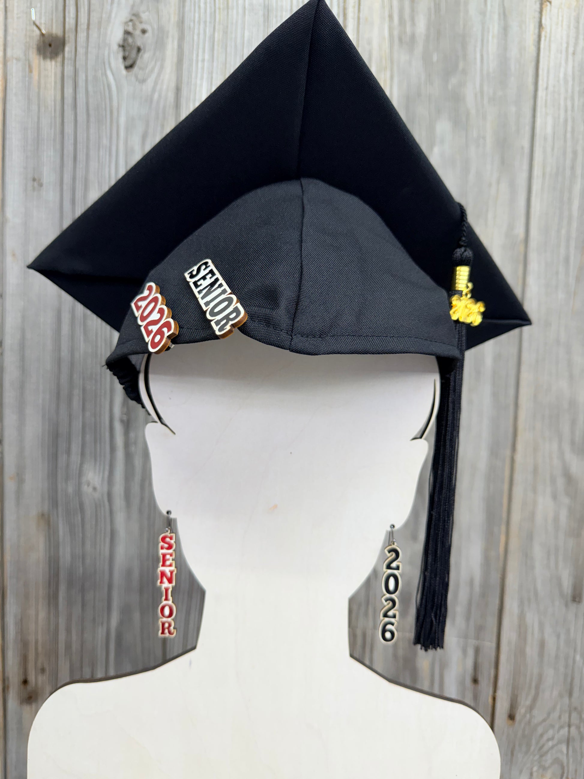 Senior Grad Cap Pins & Earrings Set