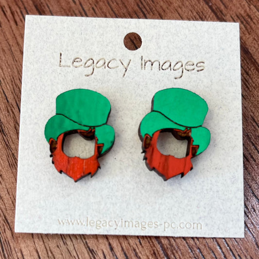 St. Patrick's Day Leprechaun & Pot of Gold Earring Set - Legacy Images - Earrings - Earrings holiday holidays laser engraved