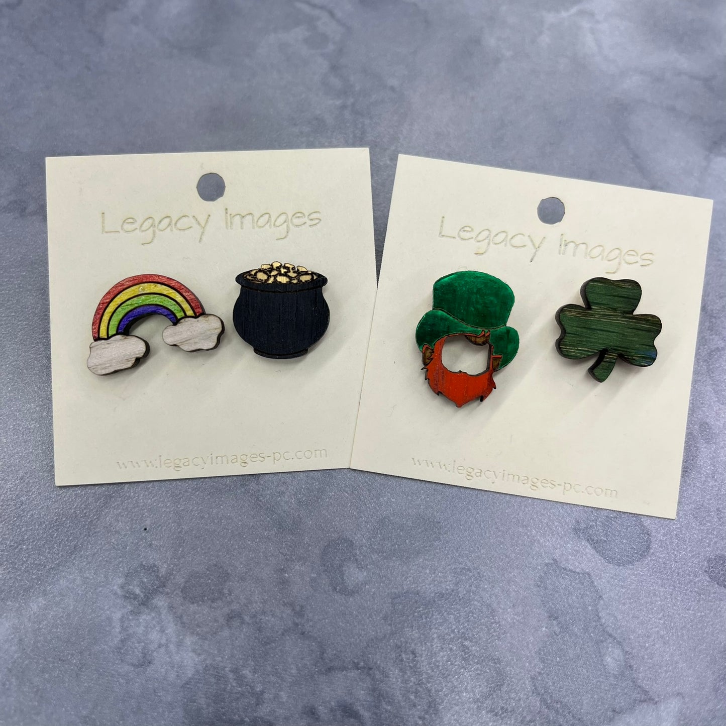 St. Patrick's Day Rainbows Earrings - Legacy Images - Earrings - Earrings holiday holidays laser engraved