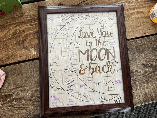 Love You to the Moon and Back Baby Shower Guestbook Puzzle