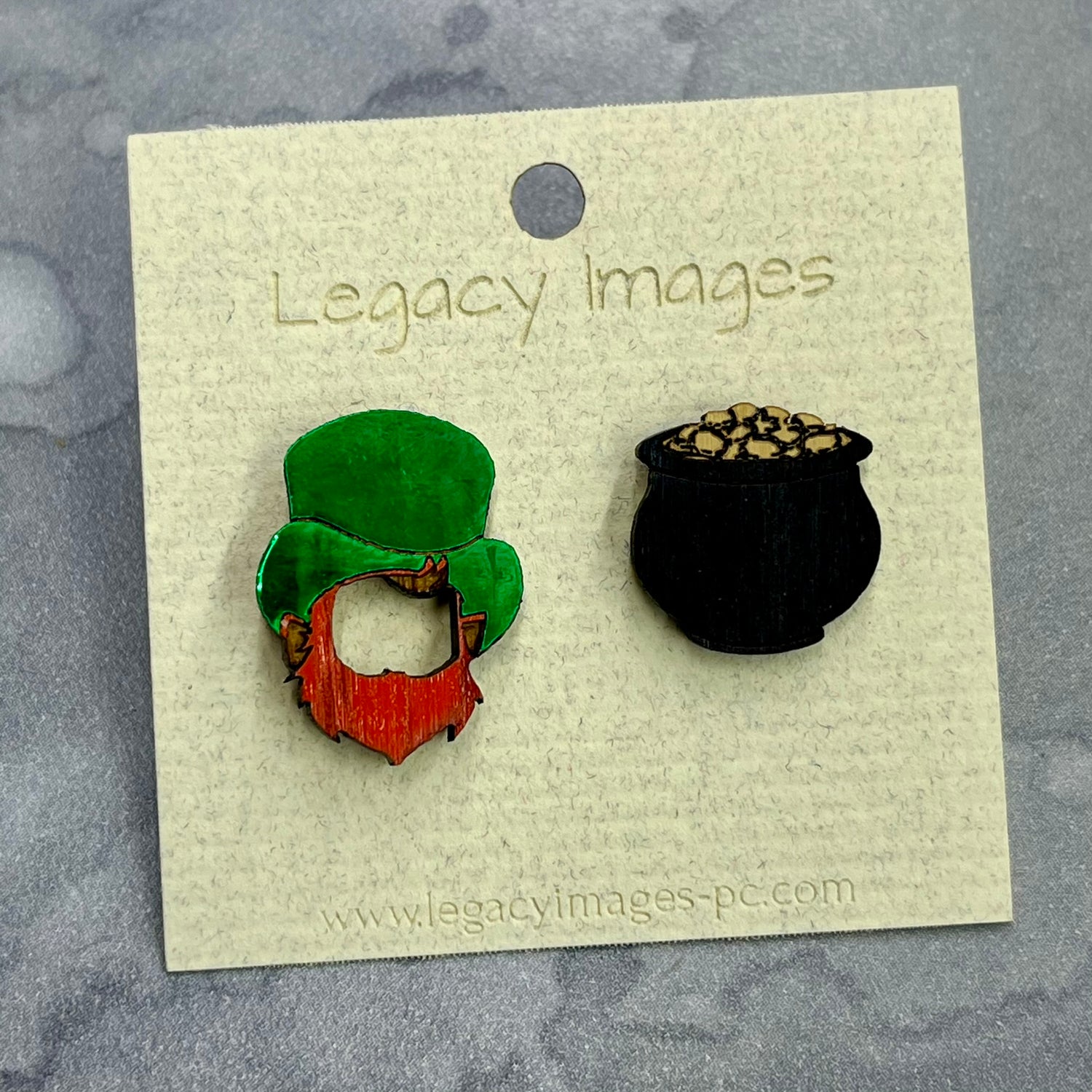 St. Patrick's Day Rainbows Earrings - Legacy Images - Earrings - Earrings holiday holidays laser engraved