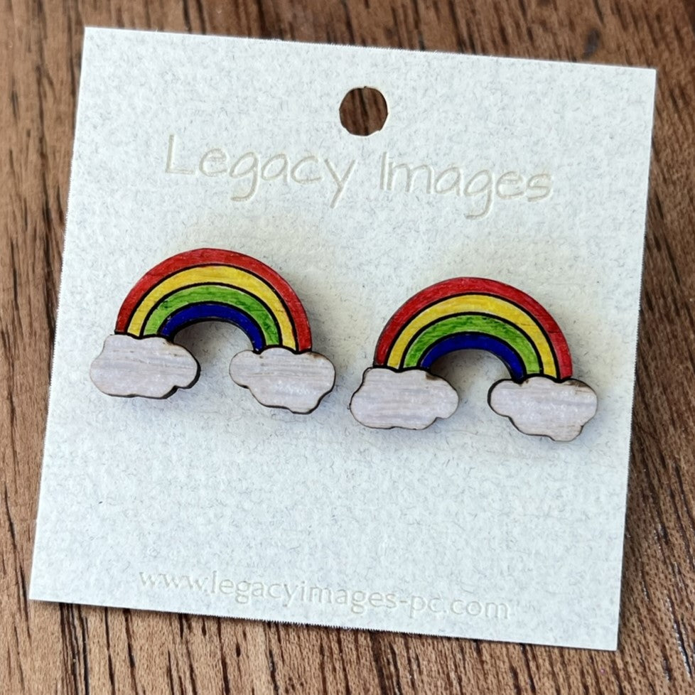 St. Patrick's Day Rainbows Earrings - Legacy Images - Earrings - Earrings holiday holidays laser engraved