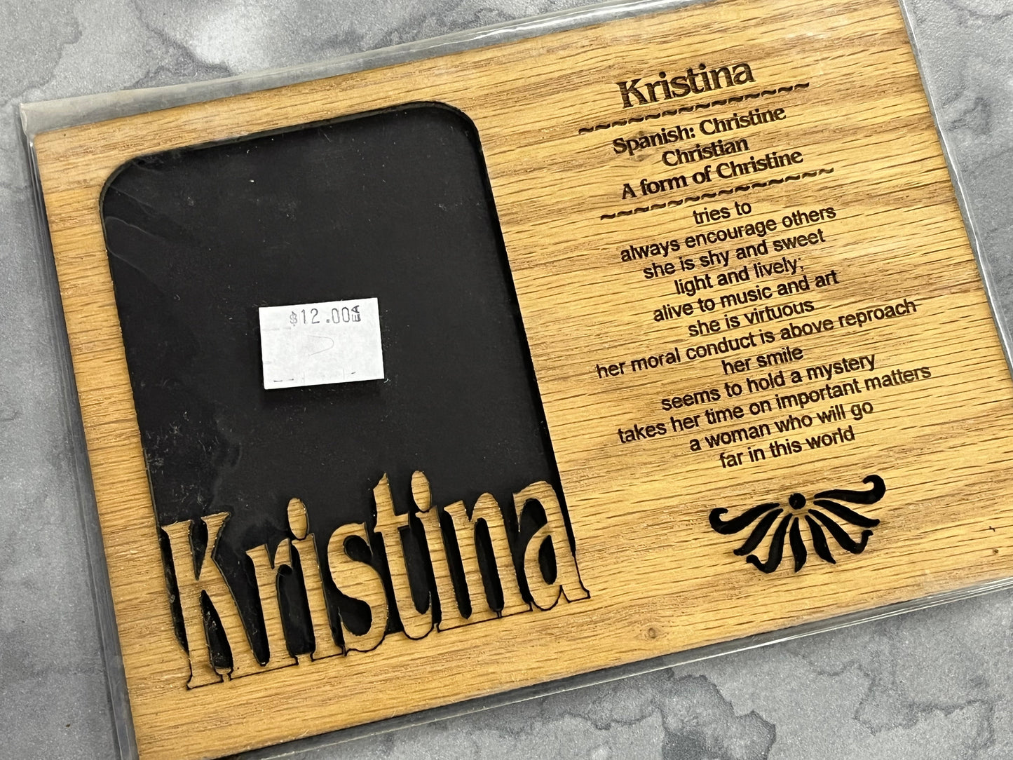 DISCONTINUED 5x7 Profile Name Meaning Picture Frame - Matte Only - Names A-K