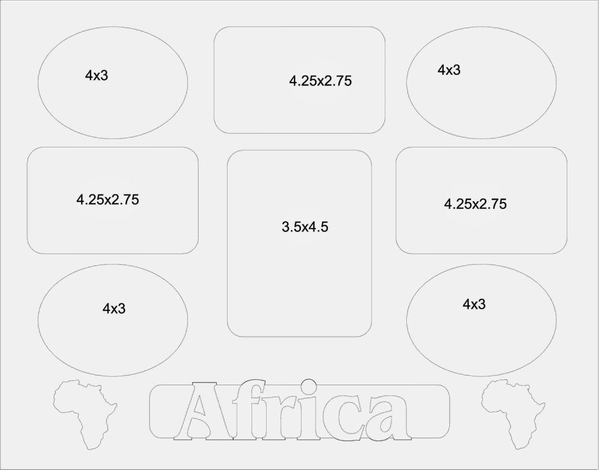 Africa Picture Frame 11"x14" - Legacy Images - Picture Frames - 11x14 Picture Frame Africa country laser engraved