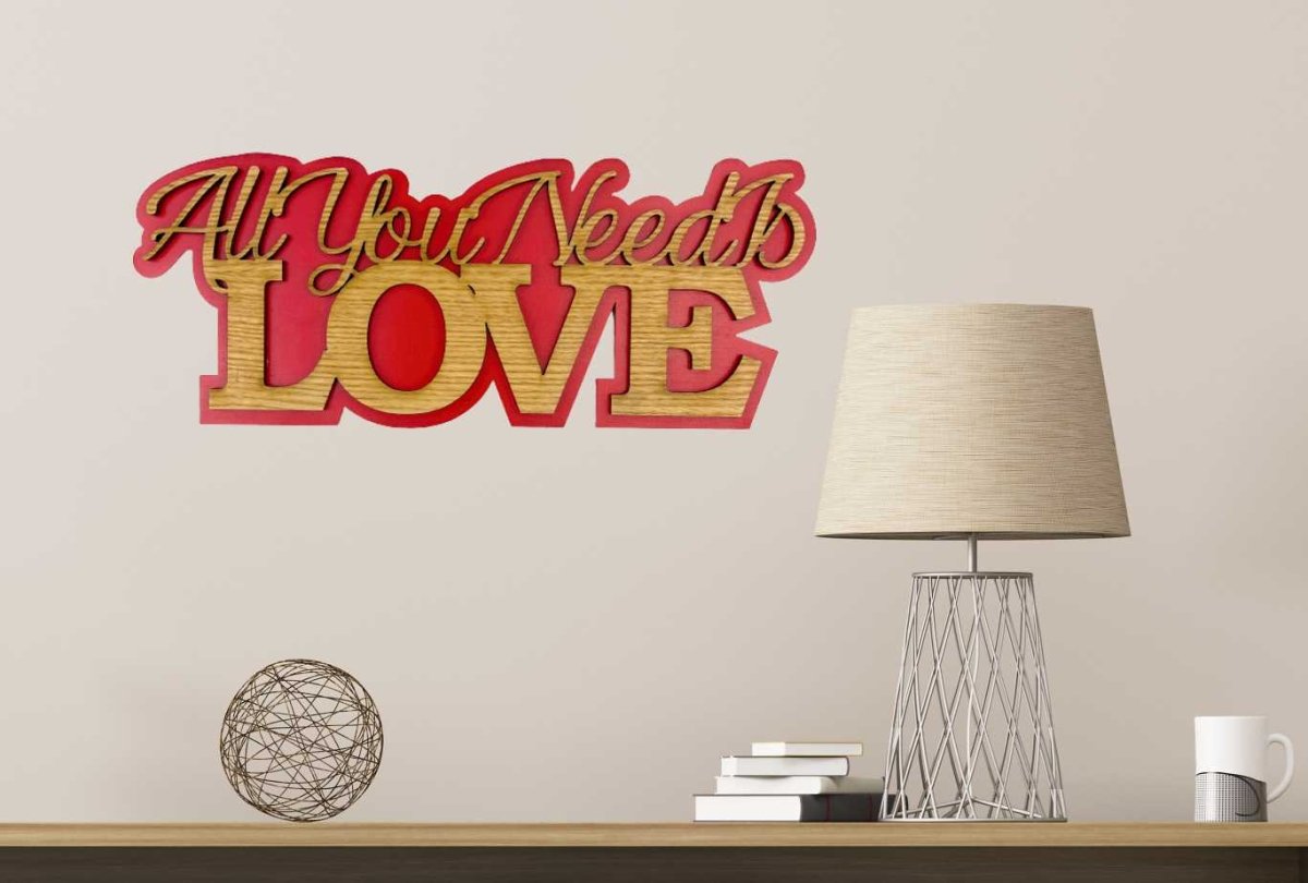 All You Need is Love Sign - Legacy Images - Signs - family holiday sign laser engraved