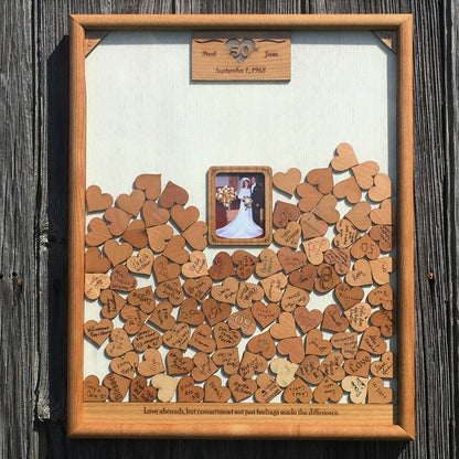 Anniversary Drop Heart Box Guest - Legacy Images - Guestbook - 11x14 Picture Frame 12x16 picture frame 16x20 picture frame laser engraved