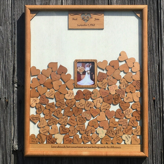 Anniversary Drop Heart Box Guest - Legacy Images - Guestbook - 11x14 Picture Frame 12x16 picture frame 16x20 picture frame laser engraved