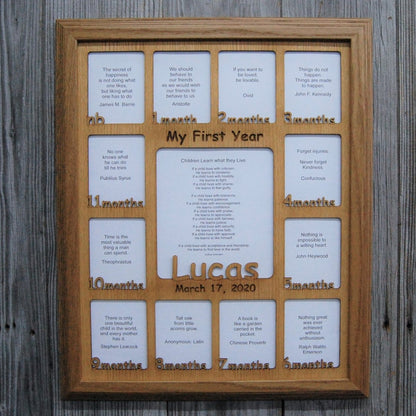 Baby First Year Picture Frame - Legacy Images - Picture Frames - 11x14 Picture Frame 12x16 picture frame 16x20 picture frame laser engraved