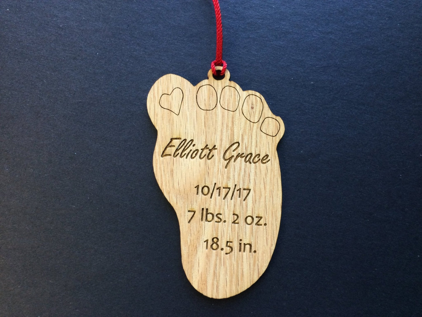 Baby Footprint Christmas Ornament - Baby Footprint Christmas Ornament - Baby Footprint Christmas Ornament, Ornament, home decor, laser engraved - Legacy Images - Legacy Images - Holiday Ornaments - Legacy Images - Holiday Ornaments