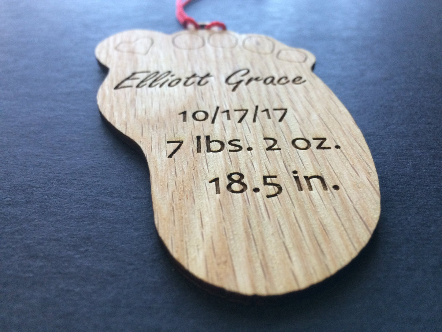 Baby Footprint Christmas Ornament - Baby Footprint Christmas Ornament - Baby Footprint Christmas Ornament, Ornament, home decor, laser engraved - Legacy Images - Legacy Images - Holiday Ornaments - Legacy Images - Holiday Ornaments