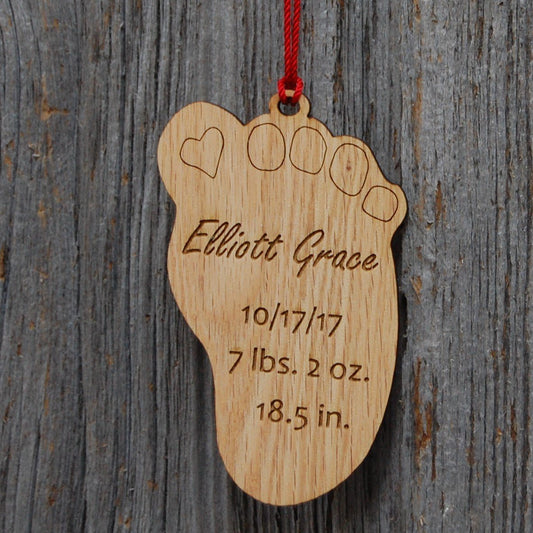 Baby Footprint Christmas Ornament - Baby Footprint Christmas Ornament - Baby Footprint Christmas Ornament, Ornament, home decor, laser engraved - Legacy Images - Legacy Images - Holiday Ornaments - Legacy Images - Holiday Ornaments