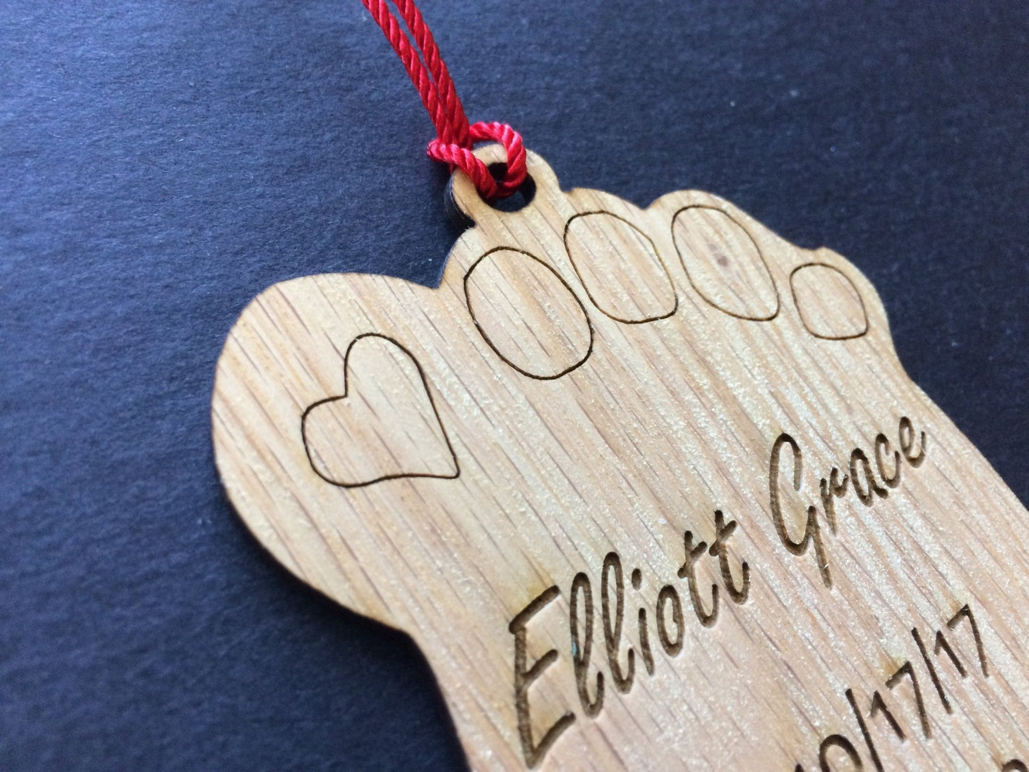 Baby Footprint Christmas Ornament - Baby Footprint Christmas Ornament - Baby Footprint Christmas Ornament, Ornament, home decor, laser engraved - Legacy Images - Legacy Images - Holiday Ornaments - Legacy Images - Holiday Ornaments