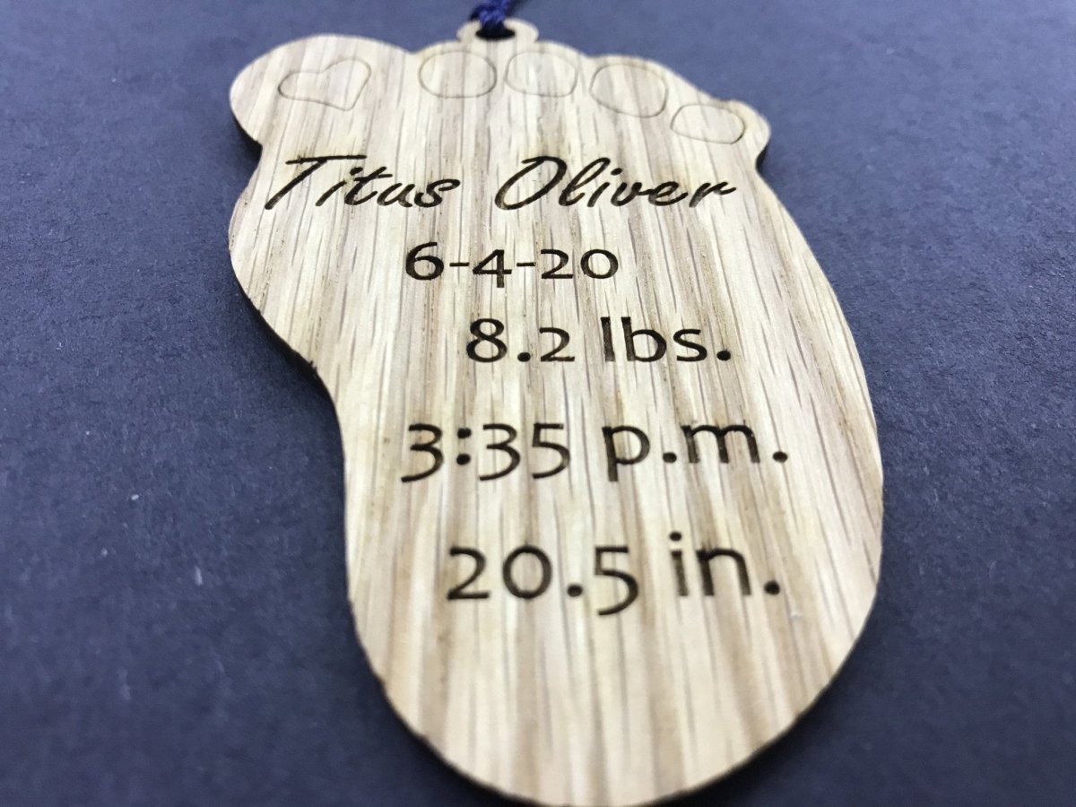 Baby Footprint Christmas Ornament - Legacy Images - Holiday Ornaments - baby baby ornament christmas laser engraved