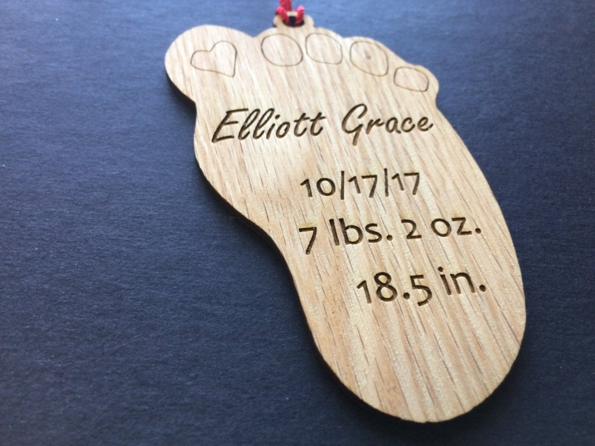 Baby Footprint Christmas Ornament - Legacy Images - Holiday Ornaments - baby baby ornament christmas laser engraved
