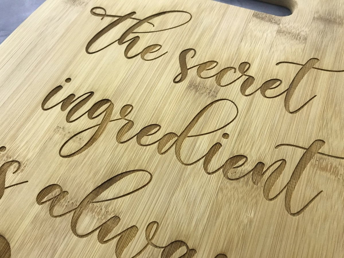 Bamboo Cutting Board Decor - Arc Shaped - Legacy Images - Cutting Boards - Cutting Board family kitchen laser engraved