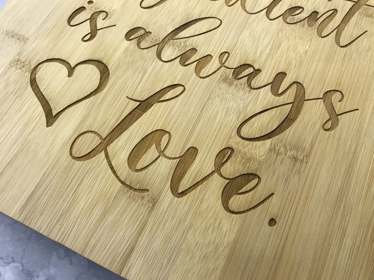 Bamboo Cutting Board Decor - Arc Shaped - Legacy Images - Cutting Boards - Cutting Board family kitchen laser engraved