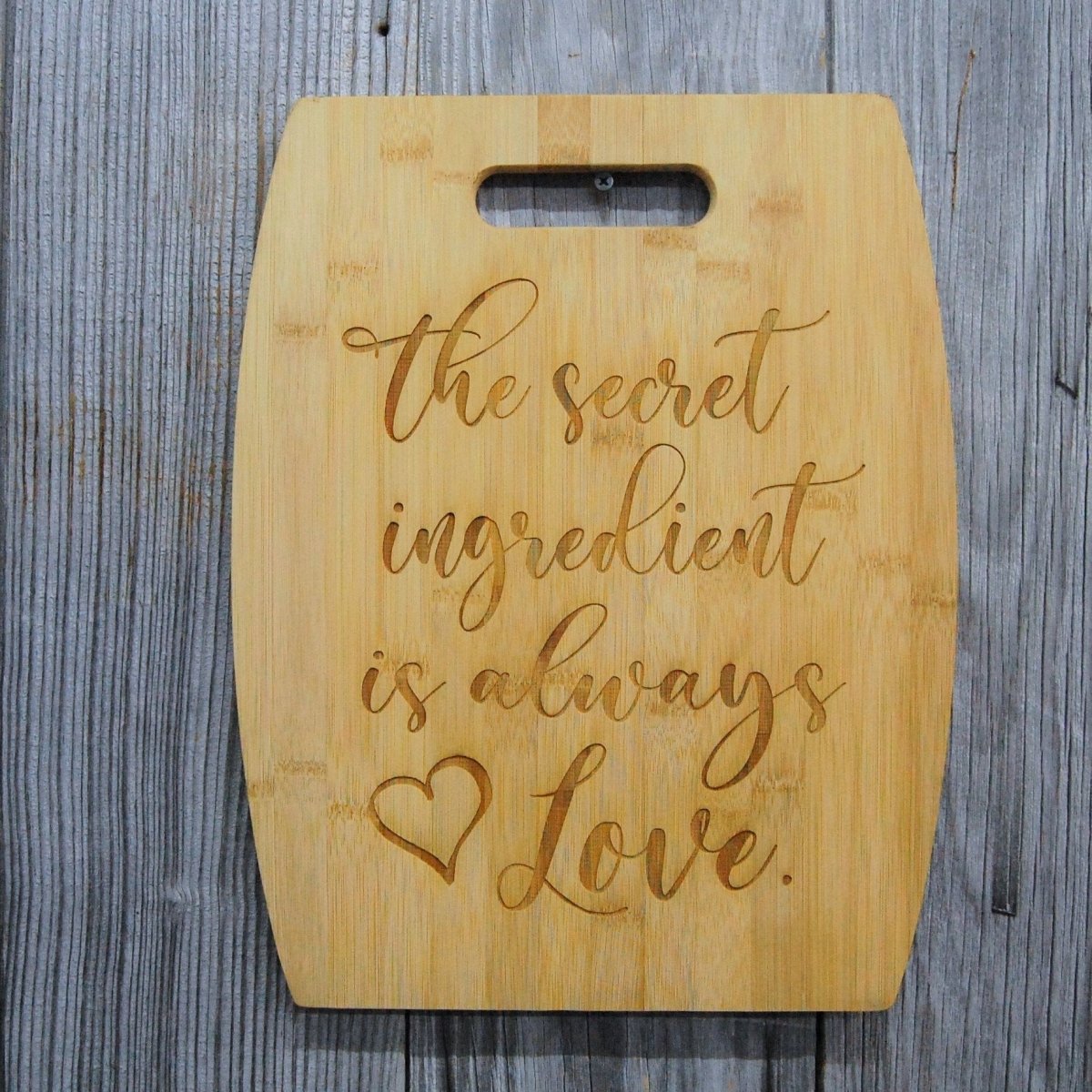 Bamboo Cutting Board Decor - Arc Shaped - Legacy Images - Cutting Boards - Cutting Board family kitchen laser engraved