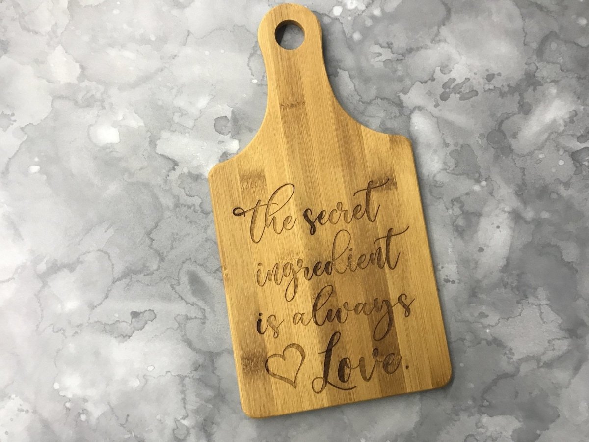Bamboo Cutting Board Decor - Wine Bottle Shaped - Legacy Images - Cutting Boards - Cutting Board family kitchen laser engraved