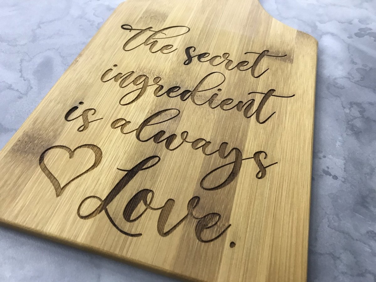 Bamboo Cutting Board Decor - Wine Bottle Shaped - Legacy Images - Cutting Boards - Cutting Board family kitchen laser engraved