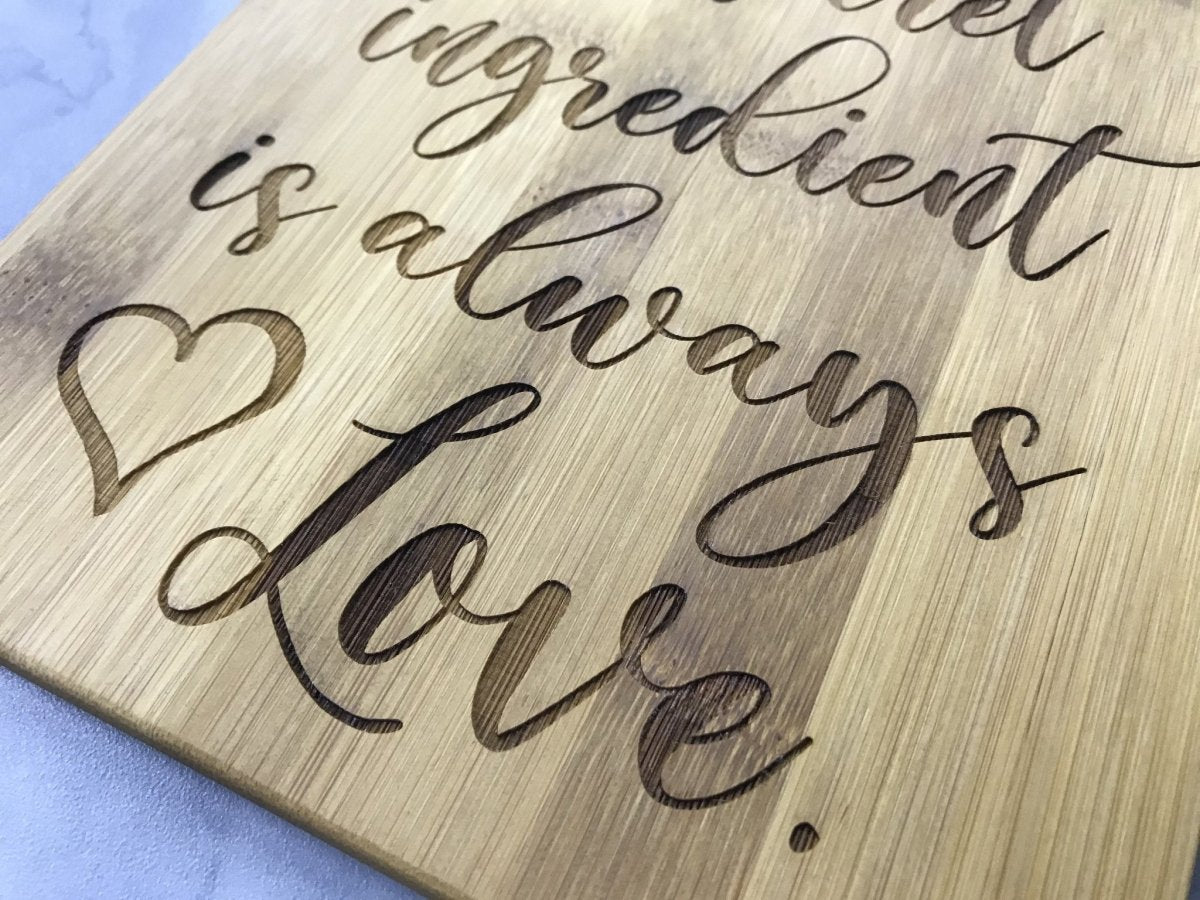 Bamboo Cutting Board Decor - Wine Bottle Shaped - Legacy Images - Cutting Boards - Cutting Board family kitchen laser engraved