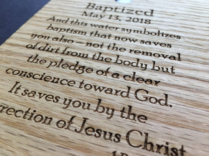 Baptism Picture Frame - 8x10 Frame Hold 5x7 Photo - Legacy Images - Picture Frames - 8x10 picture frame date family laser engraved