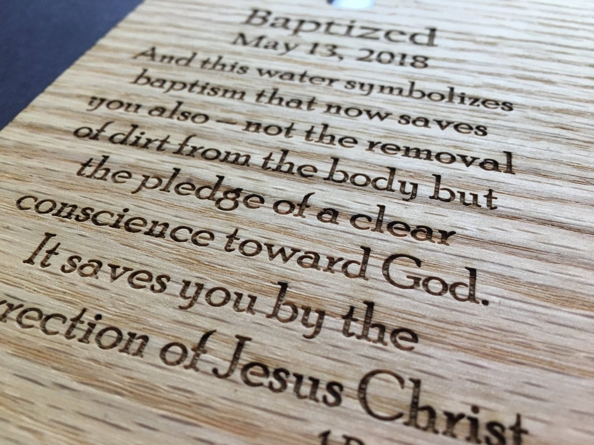 Baptism Picture Frame - 8x10 Frame Hold 5x7 Photo - Legacy Images - Picture Frames - 8x10 picture frame date family laser engraved