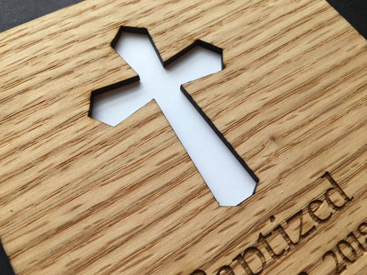 Baptism Picture Frame - 8x10 Frame Hold 5x7 Photo - Legacy Images - Picture Frames - 8x10 picture frame date family laser engraved