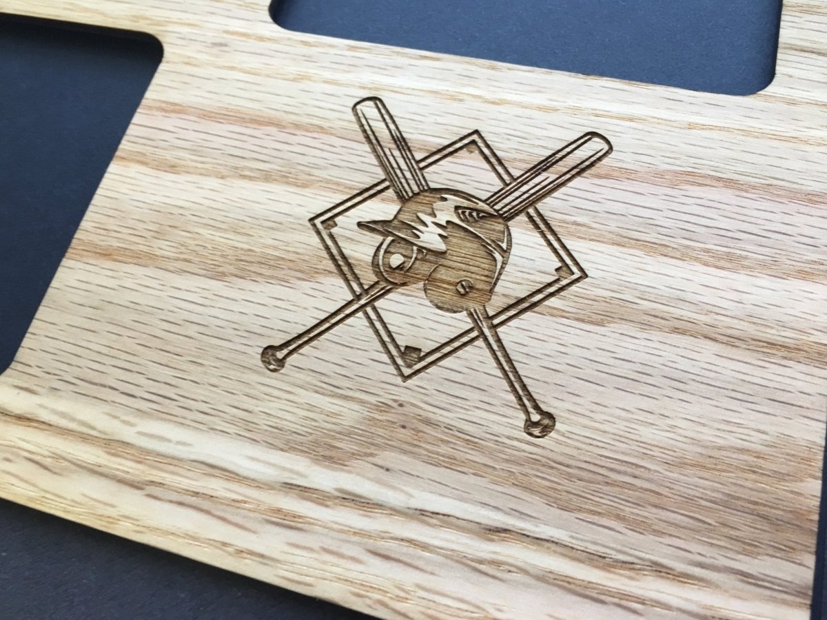 Baseball Catcher Picture Frame - 8x10 Frame Hold 2 3x4 Photos - Legacy Images - Picture Frames - 8x10 picture frame baseball picture frame laser engraved