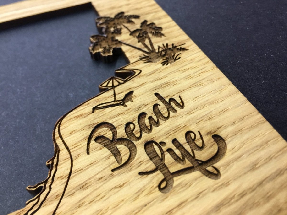 Beach Life Picture Frame - Legacy Images - Picture Frames - 5x7 picture frame beach hobbies laser engraved