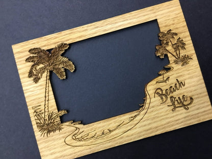 Beach Life Picture Frame - Legacy Images - Picture Frames - 5x7 picture frame beach hobbies laser engraved