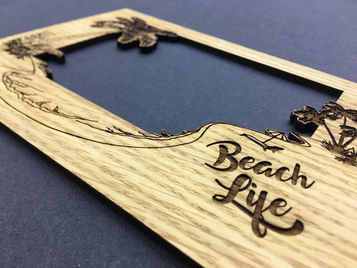 Beach Life Picture Frame - Legacy Images - Picture Frames - 5x7 picture frame beach hobbies laser engraved