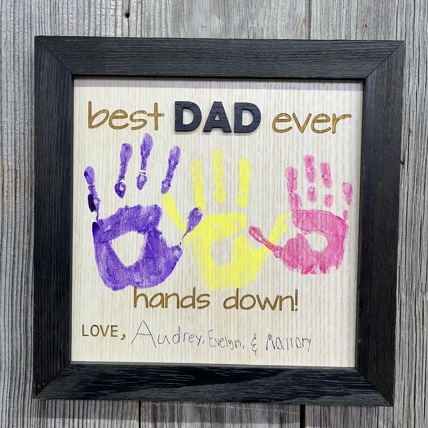 Best Dad Ever Hands Down Sign - Legacy Images - Decor - family father's day gift sign laser engraved