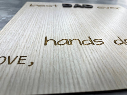 Best Dad Ever Hands Down Sign - Legacy Images - Decor - family father's day gift sign laser engraved