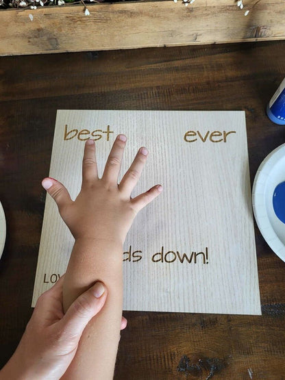 Best Dad Ever Hands Down Sign - Legacy Images - Decor - family father's day gift sign laser engraved