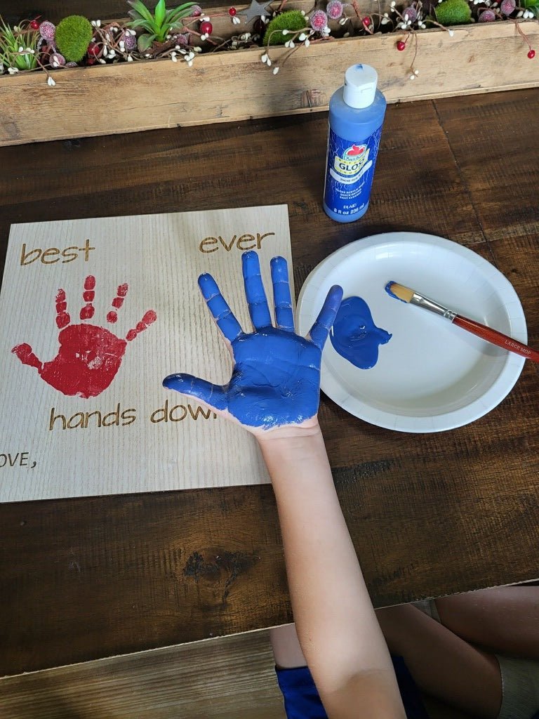 Best Dad Ever Hands Down Sign - Legacy Images - Decor - family father's day gift sign laser engraved