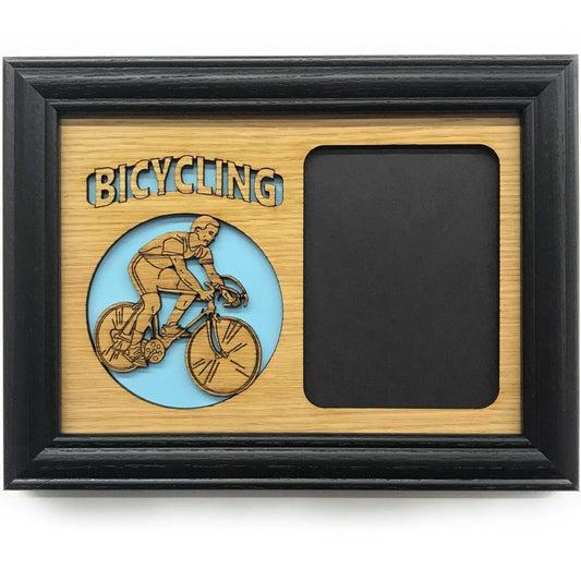 Bicycling Picture Frame - Legacy Images - Picture Frame - 5x7 picture frame hobbies sports laser engraved