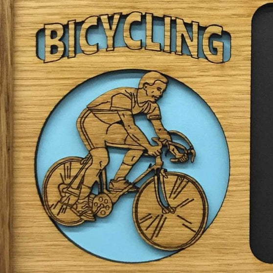 Bicycling Picture Frame - Legacy Images - Picture Frame - 5x7 picture frame hobbies sports laser engraved