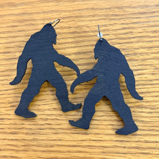 Bigfoot Earrings - Legacy Images - bigfoot dangle earrings Earrings laser engraved