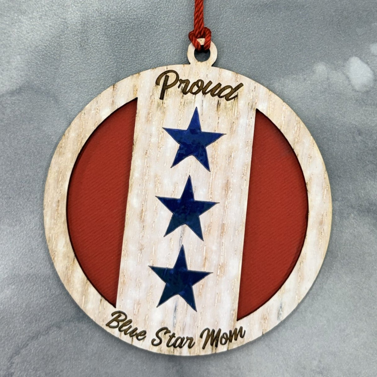 Blue Star Mom Ornament - Legacy Images - Holiday Ornaments - military ornament laser engraved