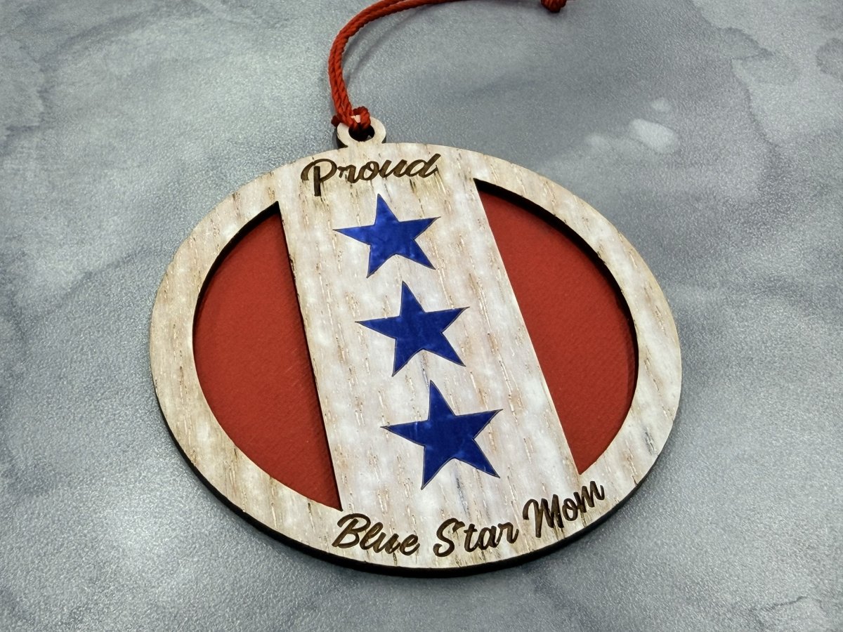 Blue Star Mom Ornament - Legacy Images - Holiday Ornaments - military ornament laser engraved