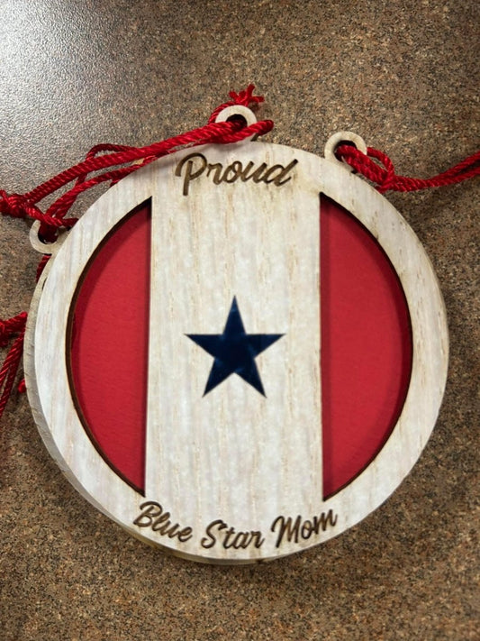 Blue Star Mom Ornament - Legacy Images - Holiday Ornaments - military ornament laser engraved
